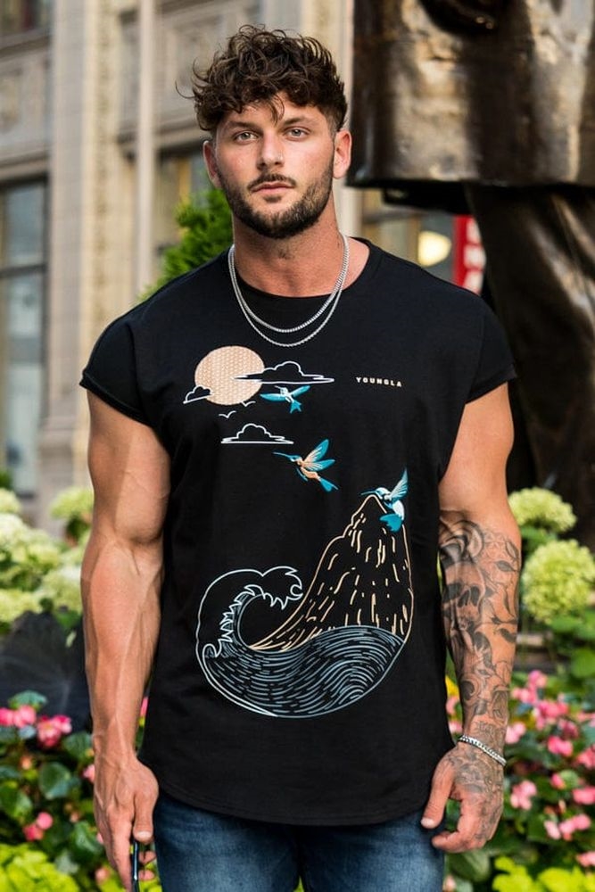 Buy And Sell Young LA Shirts - Mens 417 Graphic Rambo Tees Black